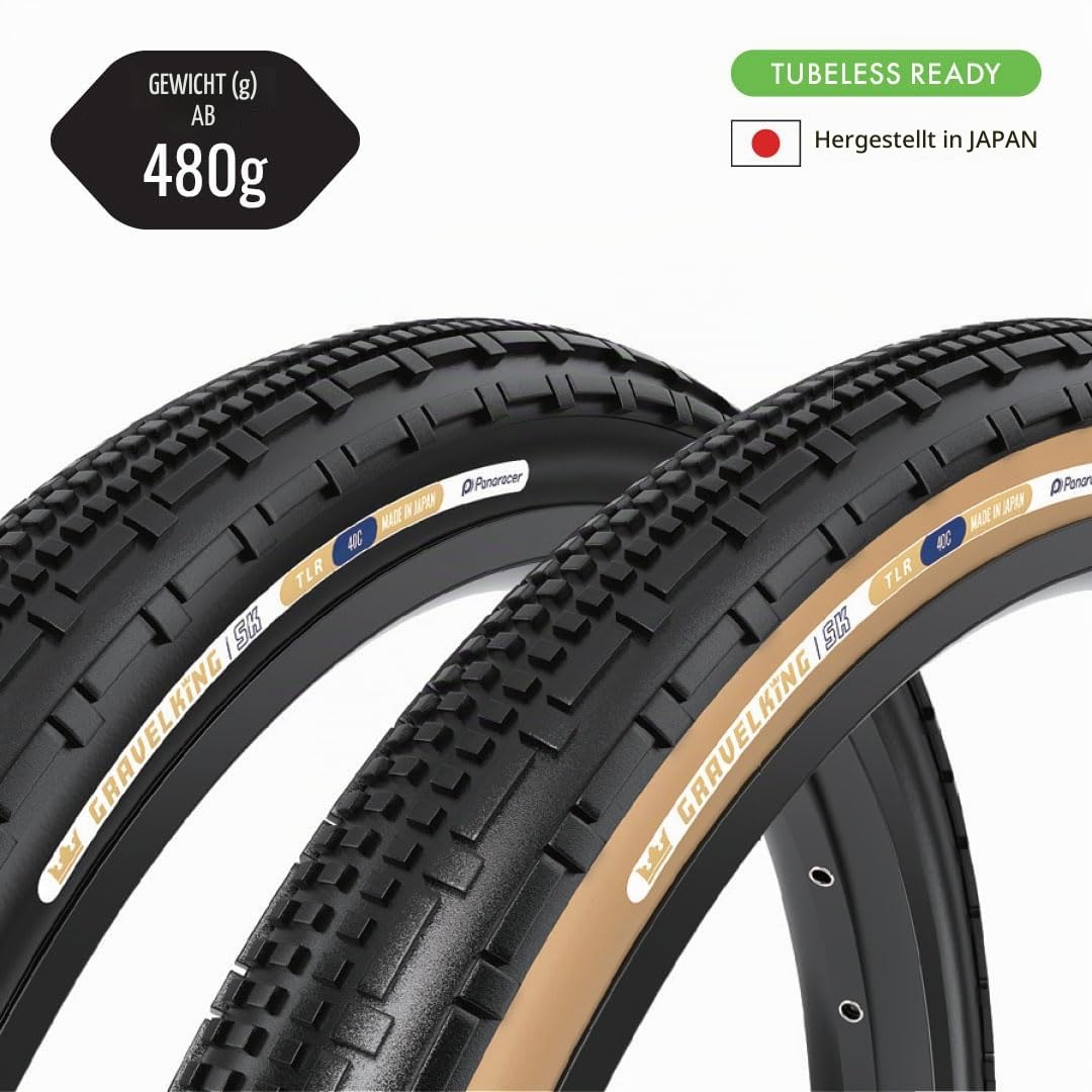 Panaracer Gravelking SK Tubeless Ready TLR | Fahrradreifen 28 Zoll | Gravel Reifen 622/700 | TuffTex Karkasse | Verbesserte Kontrolle auf Rauen