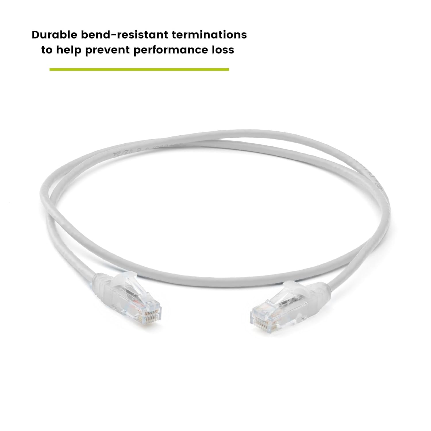 TRUECABLE Cat6 Component Rated Patch Cable, Unshielded (U/UTP), 3ft, White, 28AWG Solid Copper, Snagless 10G High-Speed Ethernet Cable, PoE++ 4PPoE 100W, UL Listed, RoHS-3, 5 Pack