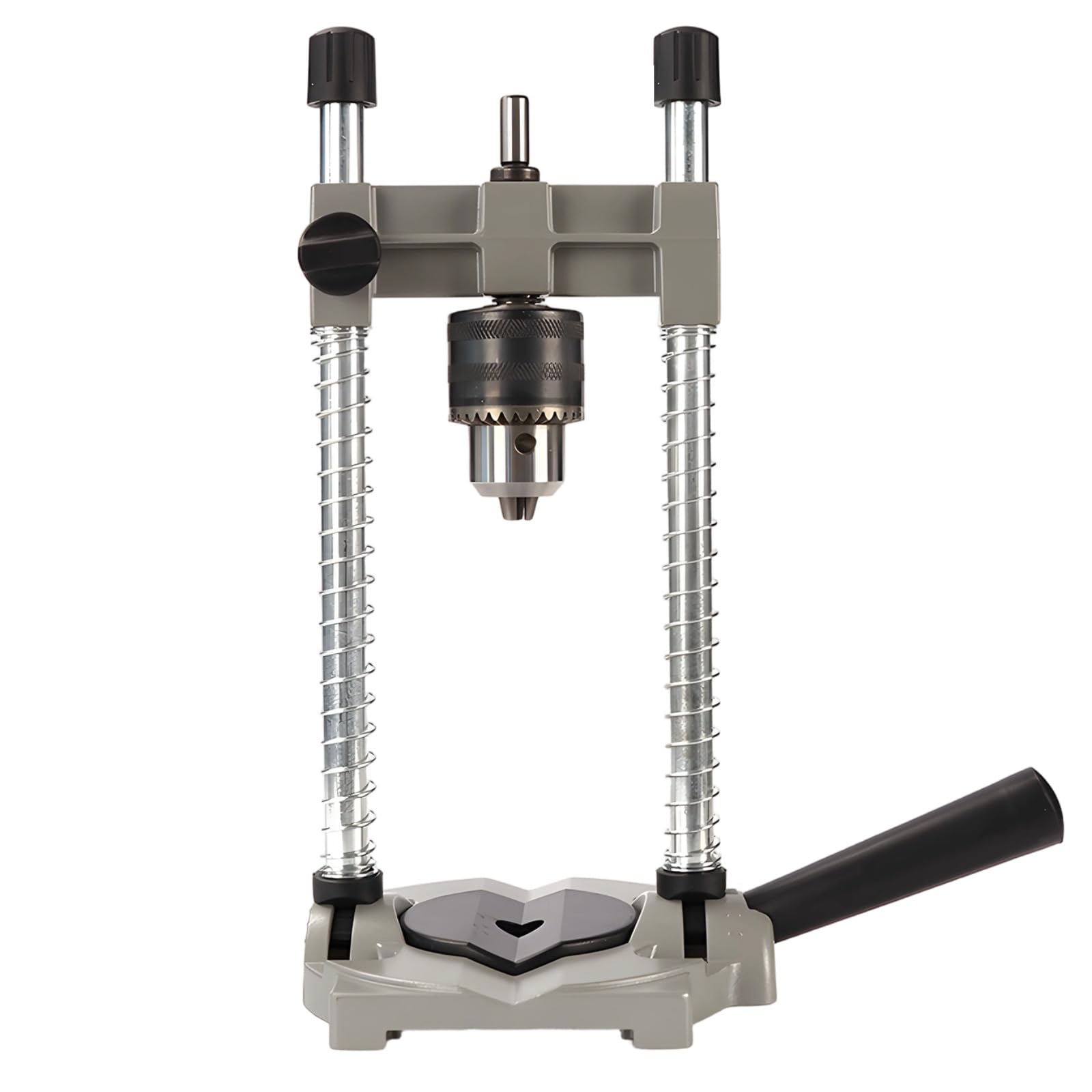 Packool 45° Adjustable Electric Drill Bracket with Chuck, Portable Drill Guide for Straight Holes, Hand Drill to Drill Press Adapter, Metal Base, 5.7 in / 145 mm Stroke, Hammer Drill
