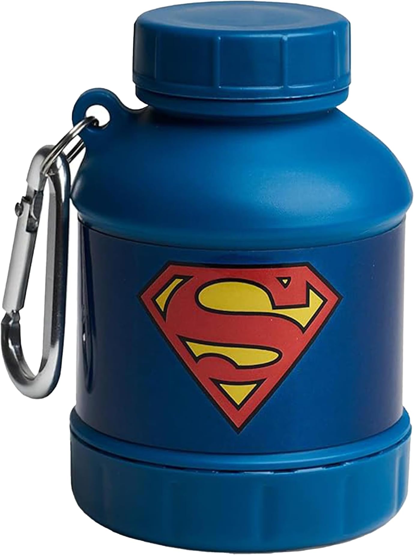 Smartshake Justice League Whey2Go Superman Protein Powder Storage Container 50g – BPA Free Shaker Bottle Funnel for Whey Protein Powder + Protein Shakes 110ml, DC Comics Superman Gifts for Men
