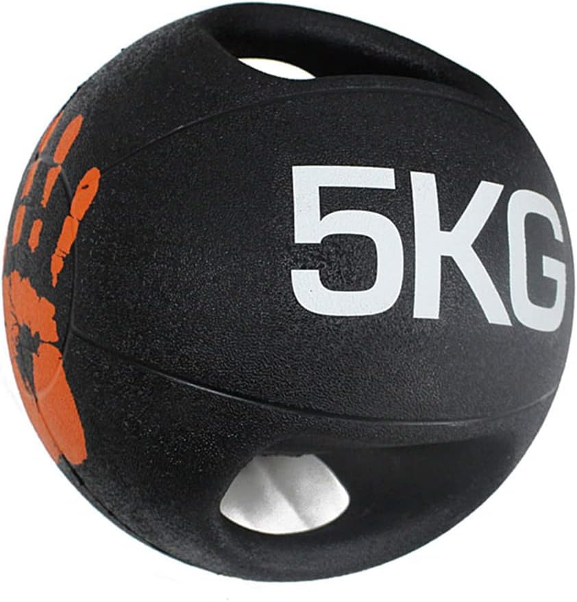 Professional 3KG-10KG Double Handle Grip Medicine Ball - for Weights Training MMA Boxing Exercise Fitness (J 5KG)