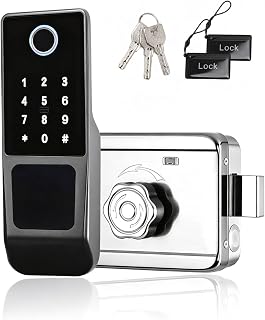 WiFi Smart Door Lock, 5 in 1 Biometric Password Door Lock with Card Key Remote Control Water Proof for Home Outdoor Courtyard Office Hotel