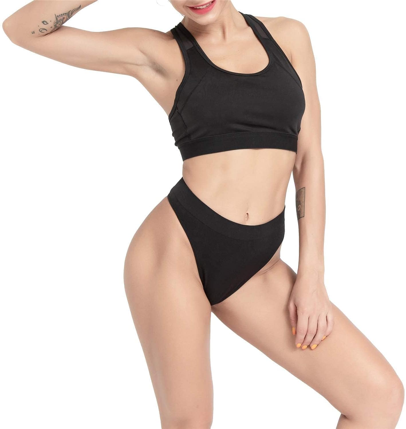 GRANKEE Women's High Waisted Breathable Seamless Thong Panties,No Show Workout Underwear,Comfortable Cotton Crotch,6 Pack - Image 4