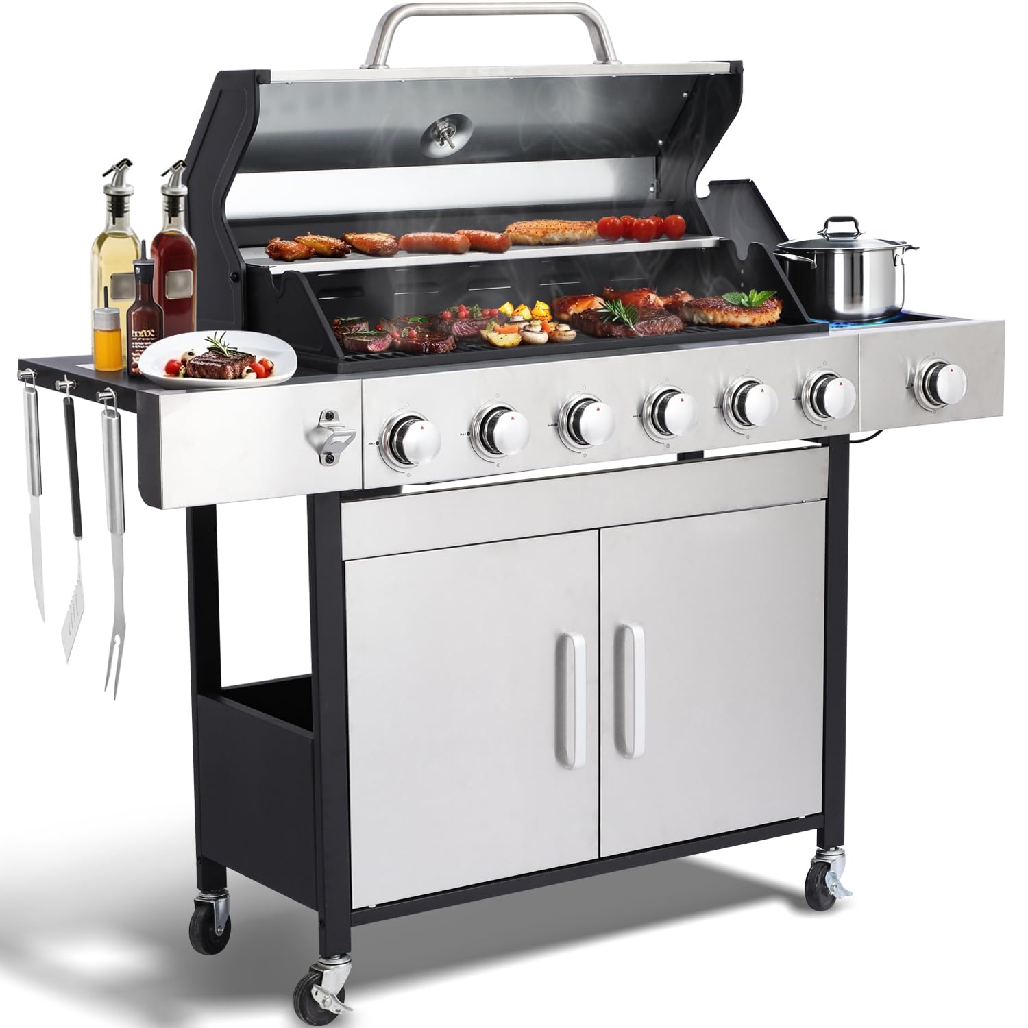 cookit 6+1 Burner Propane Gas Grill