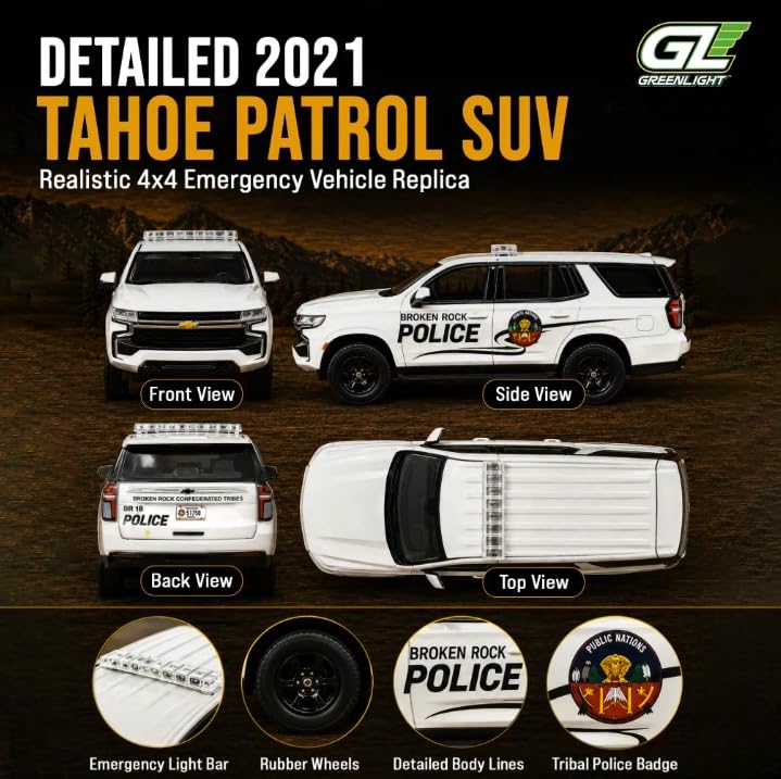 Greenlight 2021 Chevy Tahoe Yellowstone Policía 1:64 miniatura 3