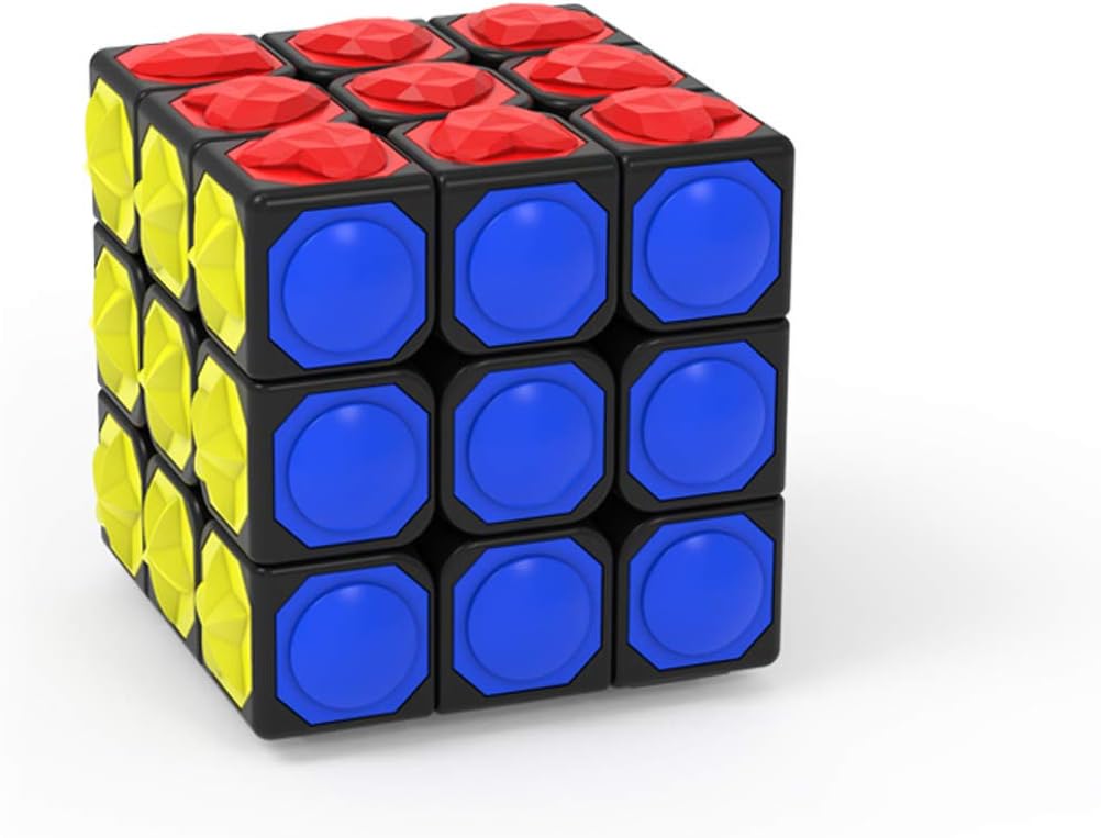 Speed Cube 3X3x3, Rubiks Cube 3X3 3D ​​Stereo Embossed Braille Fingerprint Kids Puzzle, Magic ​​Cube for Blind.