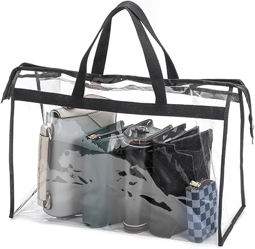 Miniatura 8 de Bolsas transparentes a prueba de polvo, 12 x 8 x 5 pulgadas, protector de almacenamiento con cremallera, bolsa de mano transparente para colgar para