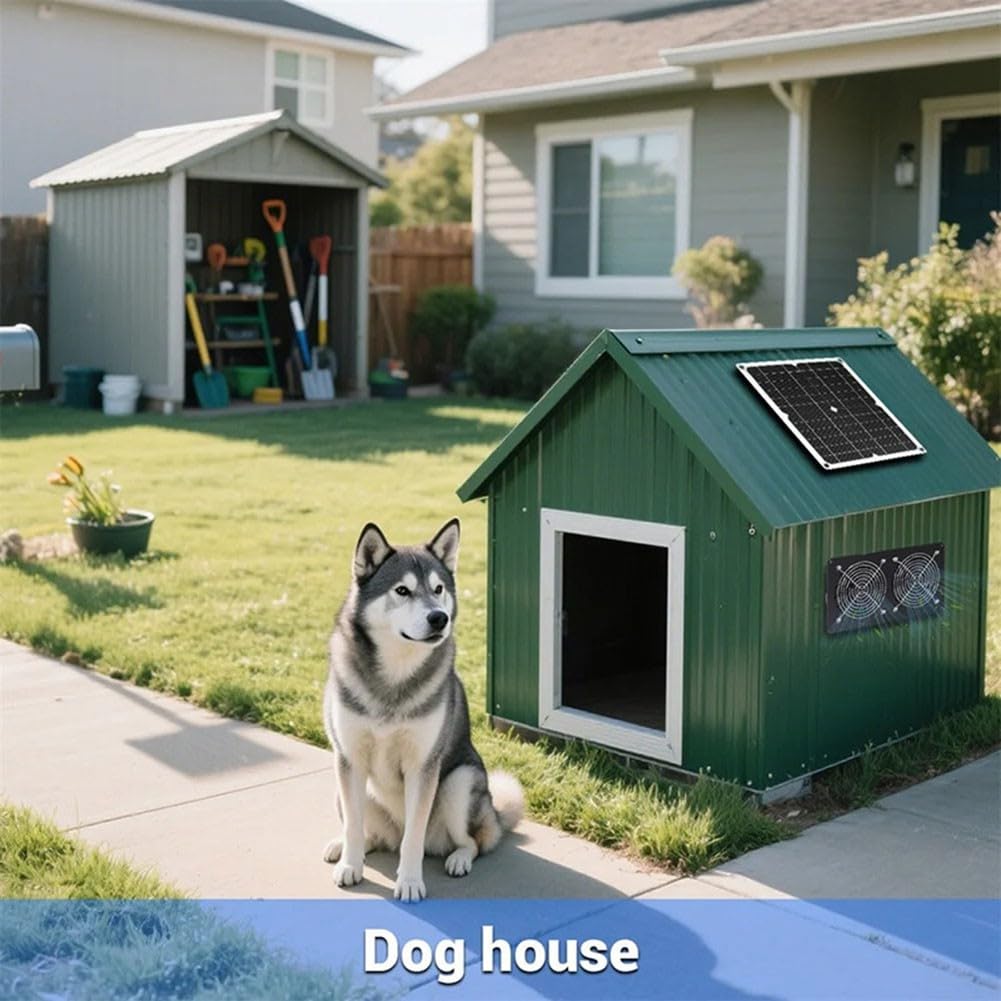 Solar Powered Ventilazione Fan Kit 100W Alta Circolatore D'aria Impermeabile Lega di Alluminio Per Serra Pollo Cane Kennel Nero