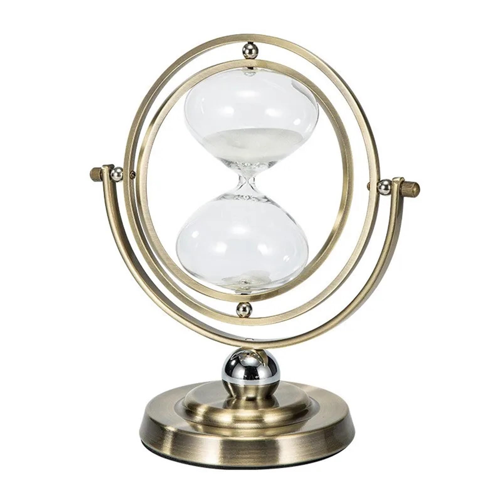 Sablier rotatif globe de 30 minutes, objet déco premium