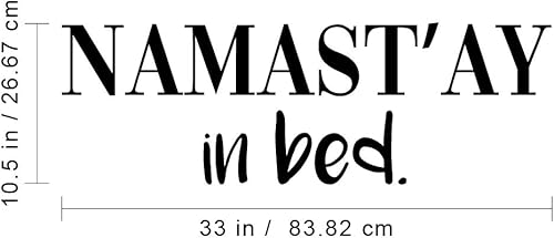 Miniatura 3 de Calcomanía de vinilo para pared, Namast'ay in Bed – 10.5 x 33 pulgadas – Ingenioso y moderno perezoso humorístico para el hogar, apartamento,