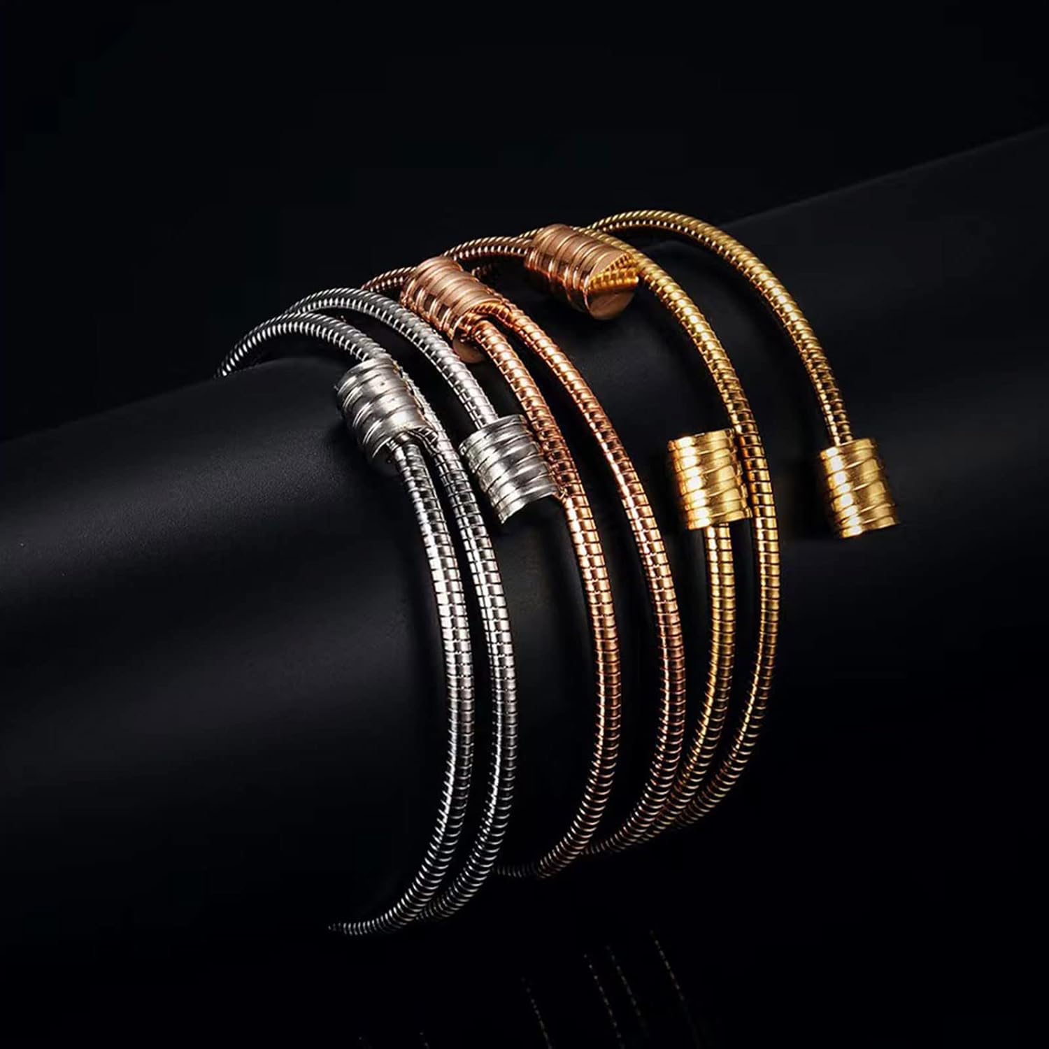 KunBead Stainless Steel Twisted Double Cable Birthday Bracelet Love Bangle Cuff Adjustable Bracelets Jewelry for Women - Image 6