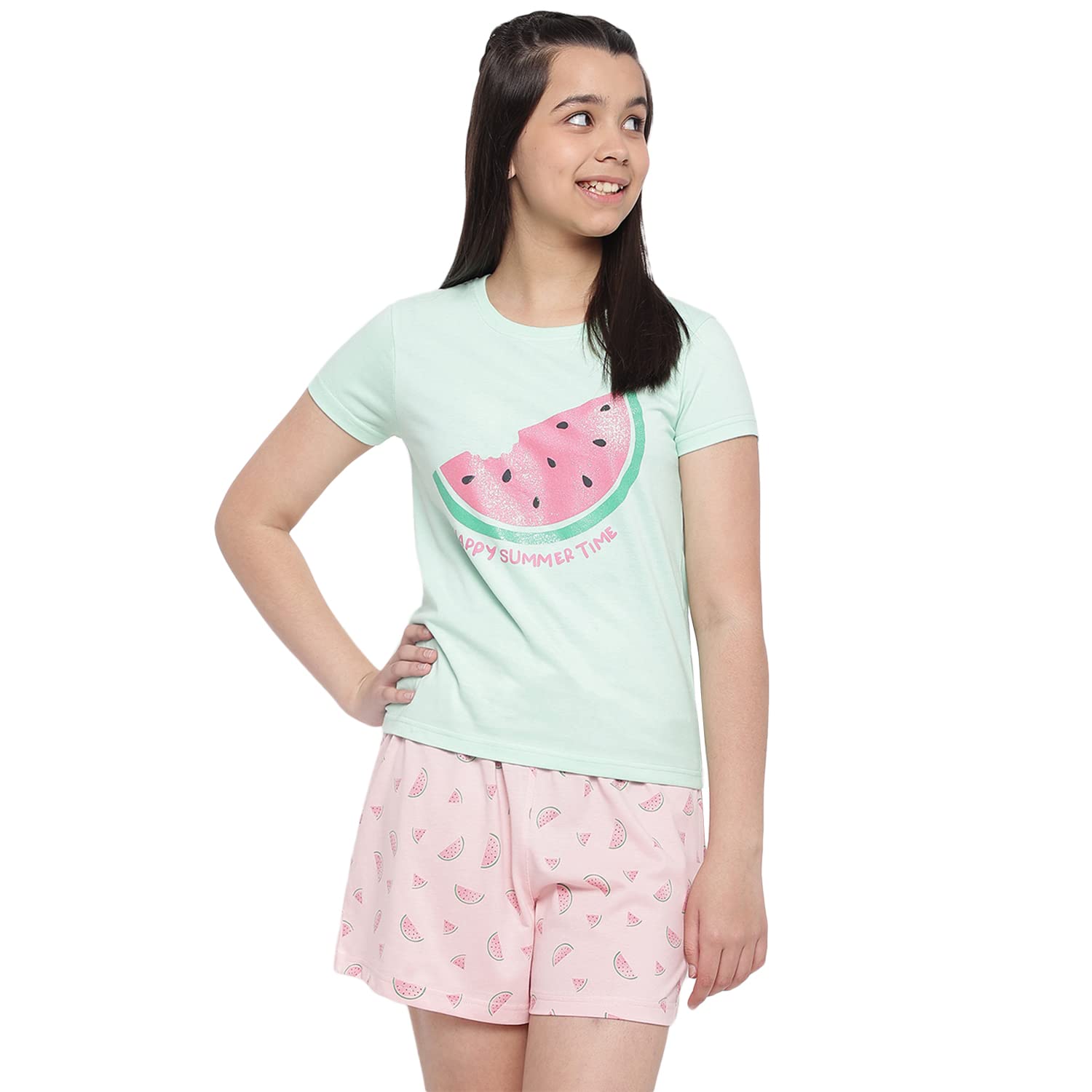 Li'l Tomatoes Girls Cotton Night Suit Set | Half Sleeve T-Shirt & Shorts | Soft & Breathable Summer Sleepwear | Printed Ni... - Review, Price and Buying Guide