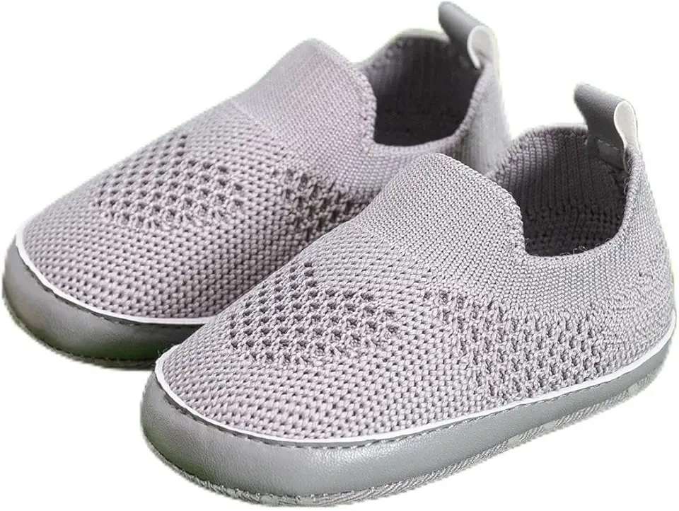 Tênis para bebês meninos e meninas com sola macia, antiderrapante, leve, pré-andador para berço