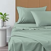 Vista 11 de Pizuna Sábanas de algodón puro 100% de tamaño individual, 800 hilos de algodón de fibra larga con bolsillo profundo de 15 pulgadas