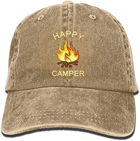 Happy Camper Caravan Campfire Unisex Ajustable Baseball Cap Jeans Hats