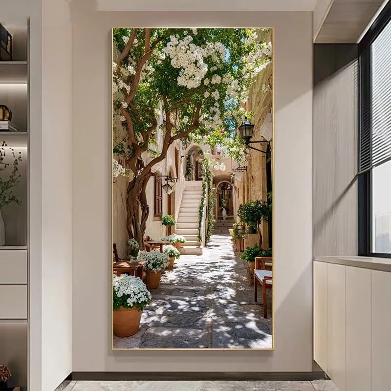 Tableau grand format fleurs blanches pour habiller un grand mur - 2