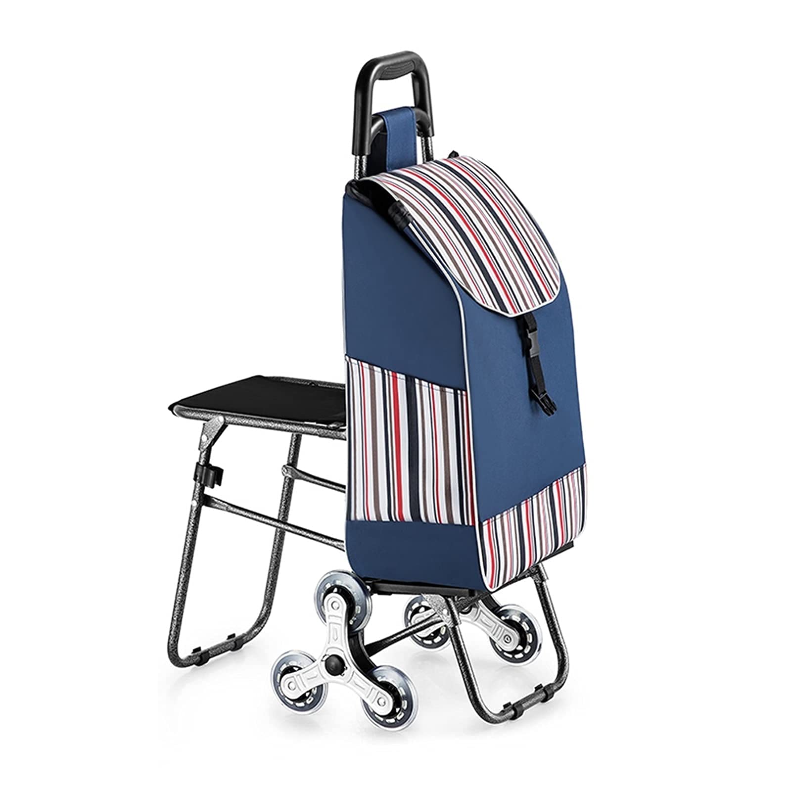 TKJfdTY Trolley Shopping Cart Shopping Trolley With Seat Foldable Grocery Shopping Cart Climb Stairs For Travel Trip Vacations Camping Beach Play Grocery Cart
