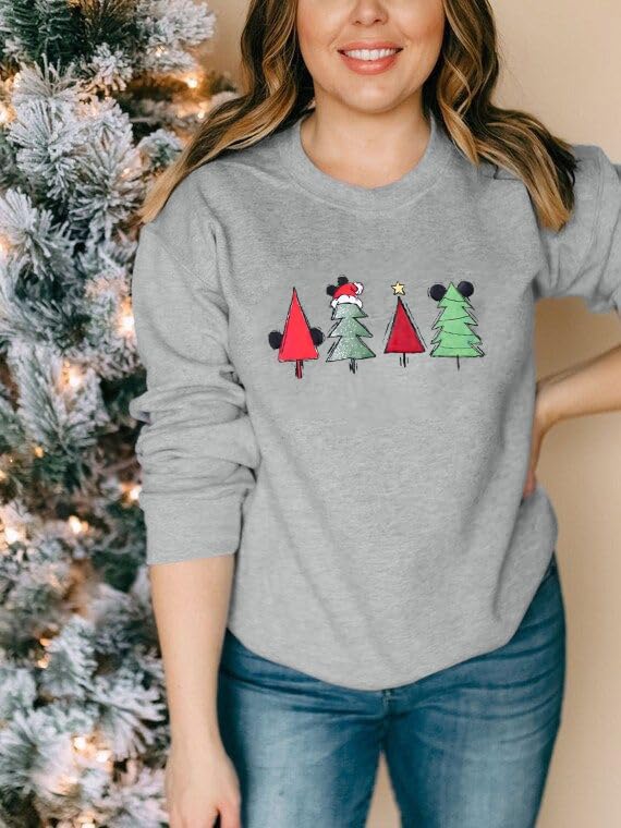 JINTING Christmas Sweatshirt for Women Christmas Tree Pullover Xmas Holiday Crewneck Sweatshirts Long Sleeve Top - Image 4