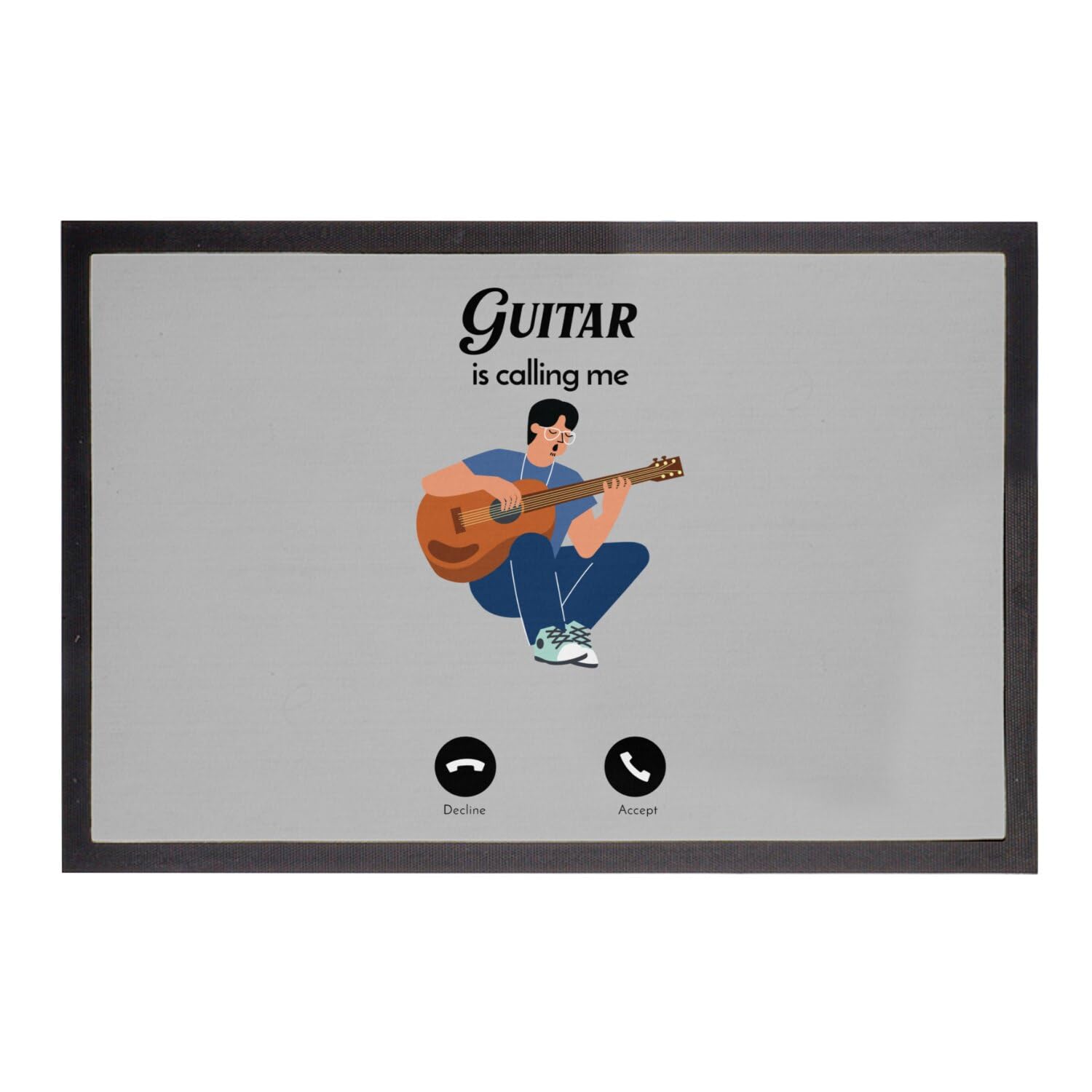 Paillasson Gris Guitar is Calling Me cadeau original pour guitariste