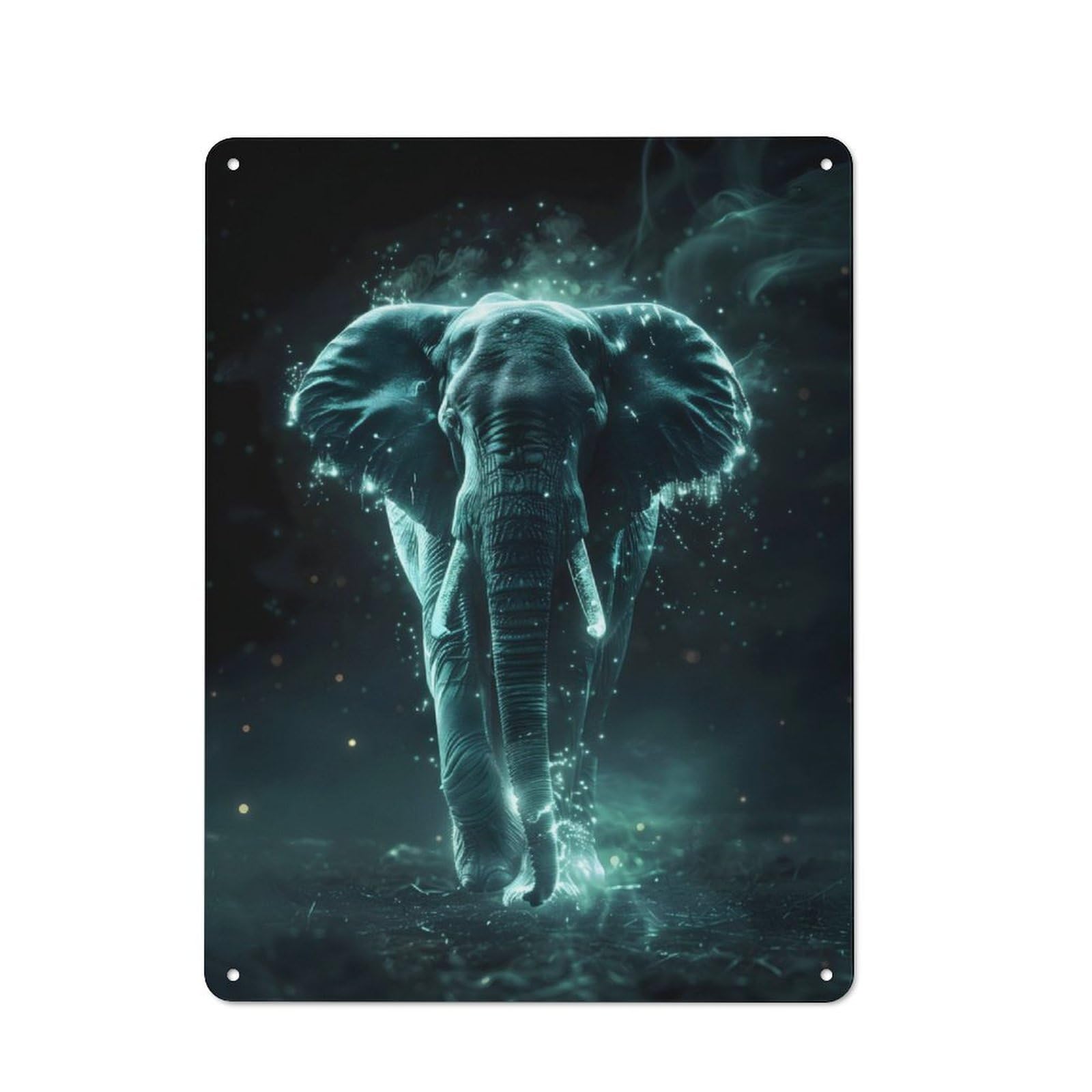Junmoney Luminescent Elephant Metal Sign 40X30cm With For Home Bar Wall, Rustic Decor, For Collectors Decorating Home Bars And Entertaining Spaces
