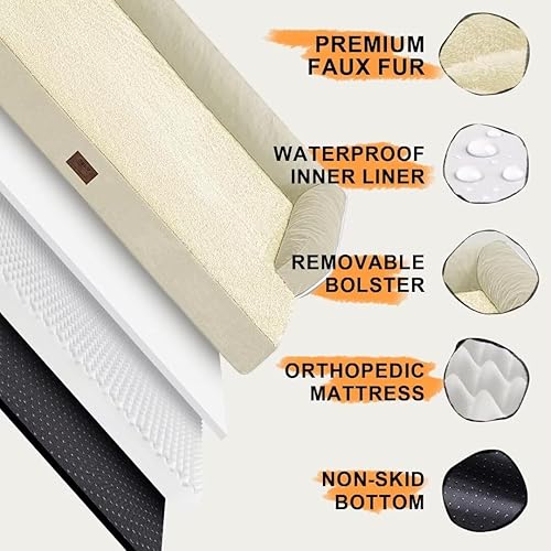 Miniatura 5 de Cama grande ortopédica lavable para perros cama extragrande extragrande para perros grandes con cojín lavable y sofá de espuma viscoelástica,