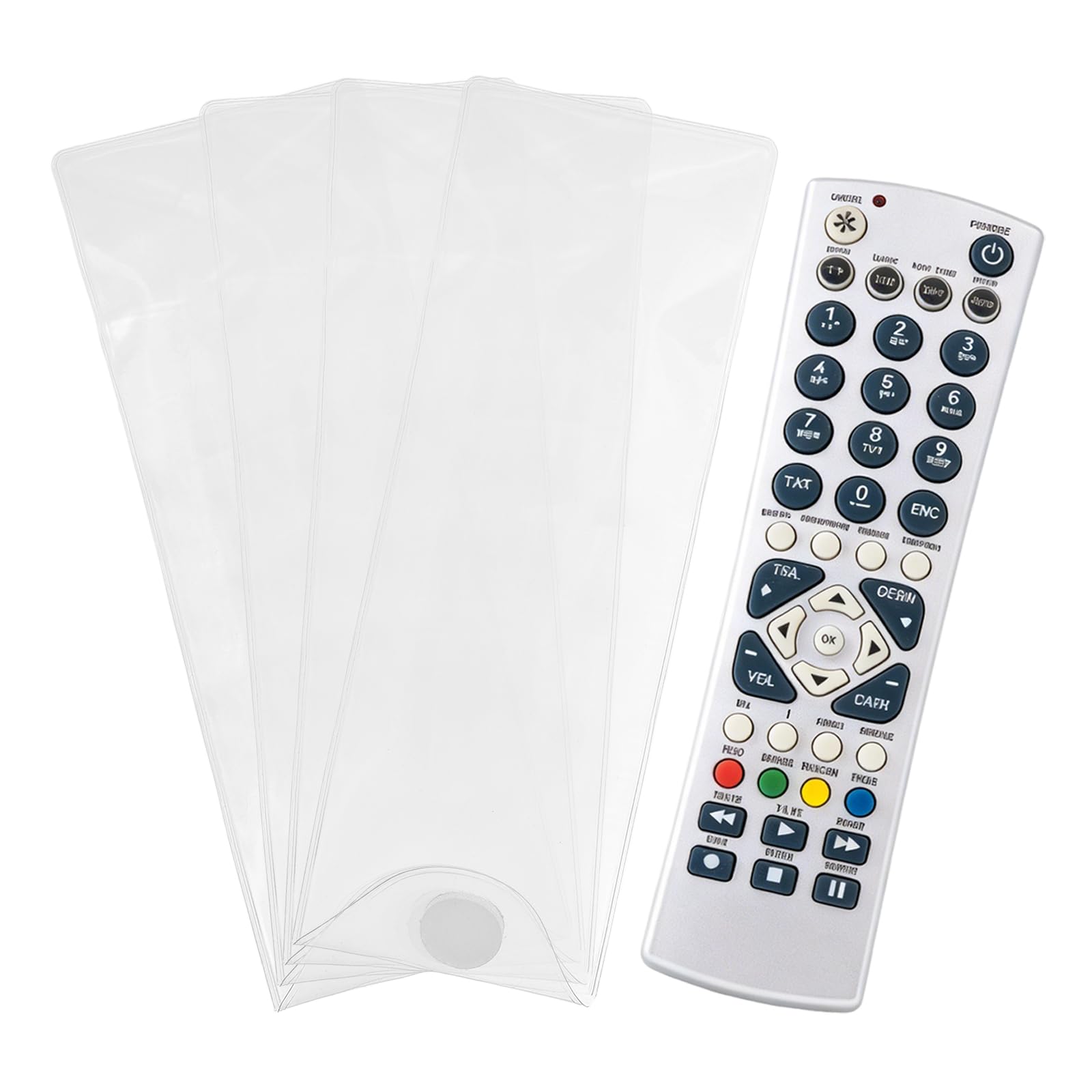 sourcing map 4Pcs Remote Control Cover Protector (20cm x 7.5cm) Transparent Waterproof Protective Sleeve Wrap Bag Universal TV Controller Protective Case for Air Conditioning Television