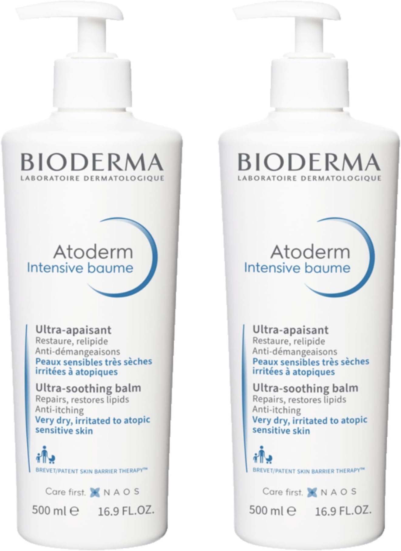 Atoderm Intensive Balm Duo Pack Ultra-Nourishing Body Cream for Very Dry Skin, 2x16.9 Fl Oz