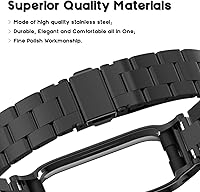 Vista 3 de Correa de reloj de metal compatible con Samsung Galaxy Fit2 SM-R220 de acero inoxidable con marco protector de caja de repuesto para Fit 2 SM-R220