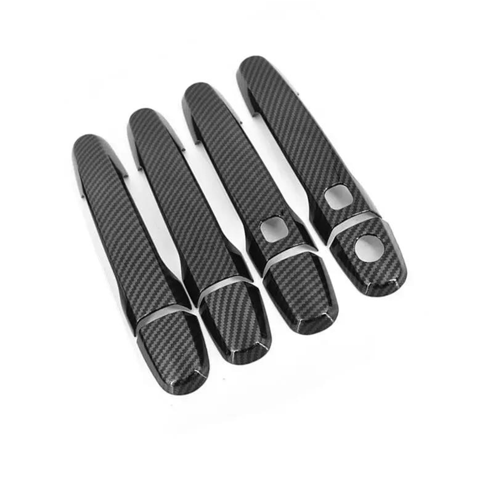 ZAPORA Covers Sticker Carbon Fiber Chrome Car Door Handle Cover Trim Styling Accessories for Prius 20 2004-2009 Xw20(Carbon 2 Buttons)