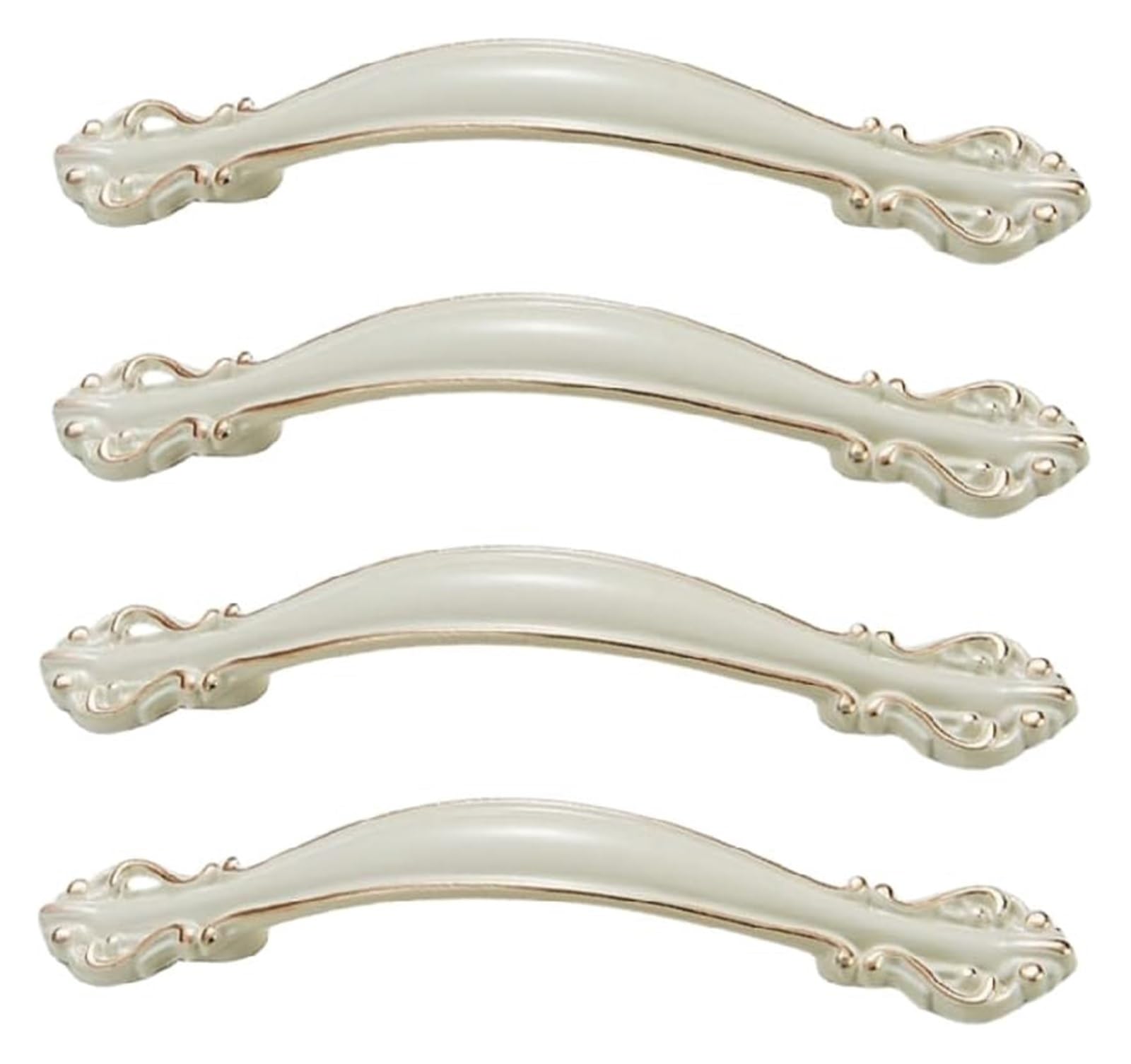 NLQCSXWEP Zinc Alloy Cabinet Bow Handle, Zinc Alloy Furniture Cabinet Wardrobe Door Handles Pack of 4 White(96mm White)