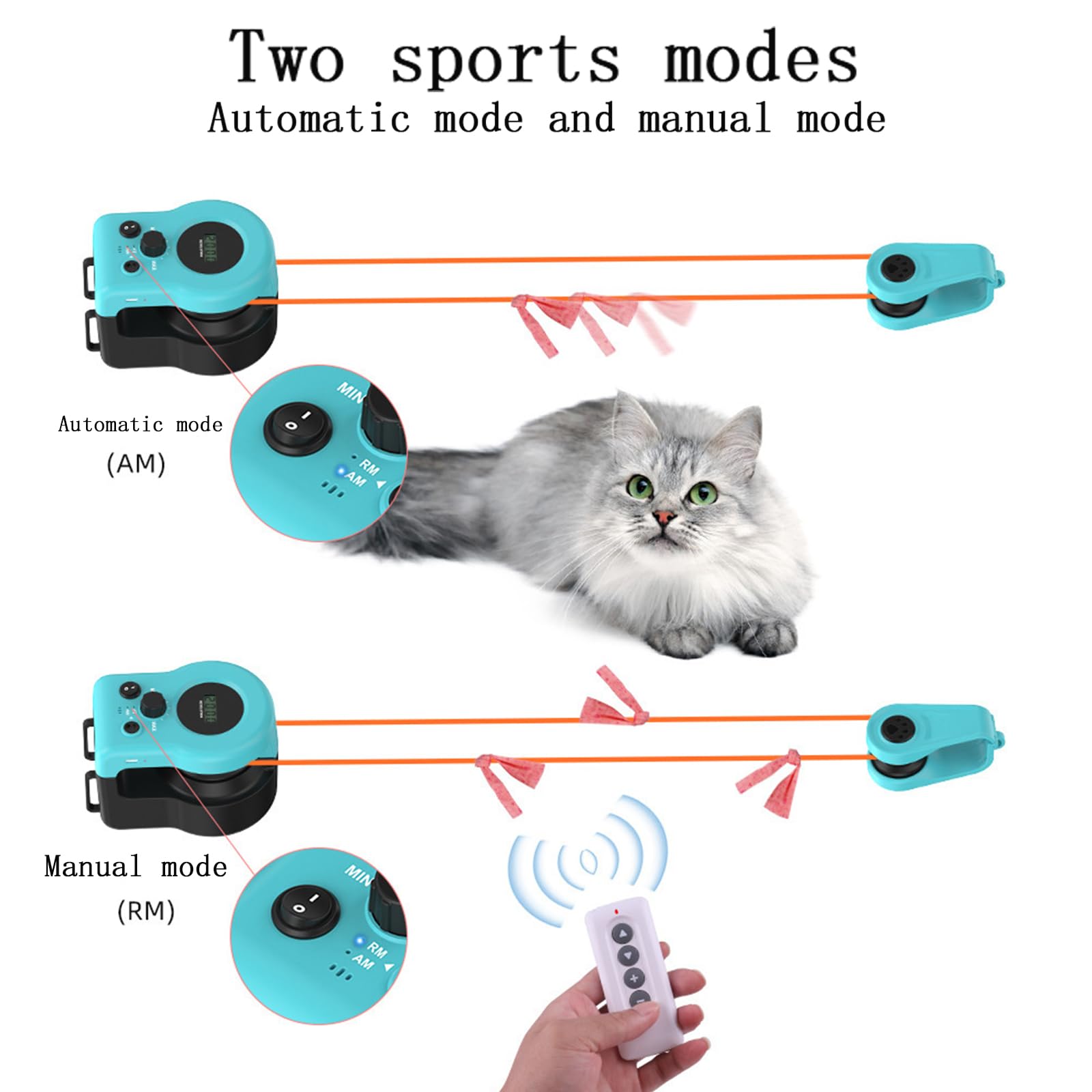 Catnamic，catnamic Toy，katzenspielzeug Fangen，automatisches Katzenspielzeug，Auto- Und Manuellen Modi,einstellbare Geschwindigkeit,USB Wiederaufladbarer-a