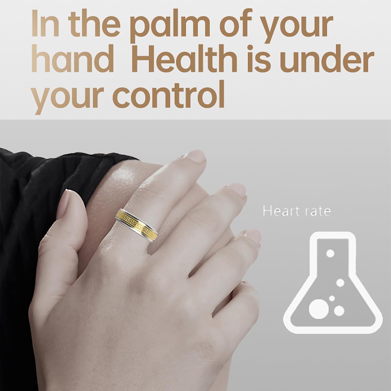 Yihou Smart Ring for Women Health Ring for Men Fitness Ring Fitness Tracker with Heart Rate Monitoring Sleep Monitor Pedometer Calorie 360° Rotation No Subscription Fee for Android iOS Black 11#