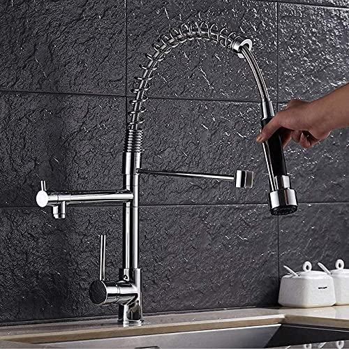 Grifo de cocina extraíble que elimina salpicaduras en fregaderos profundos 6