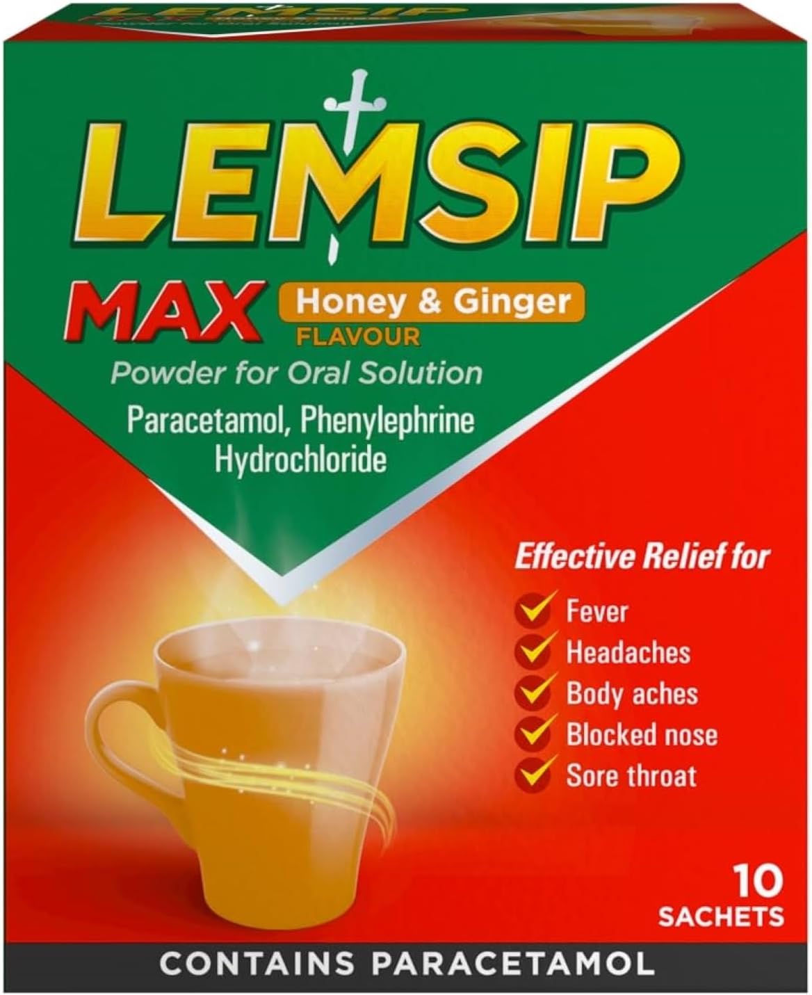 Lemsip Max Honey &amp; Ginger Sachets, Pack of 10