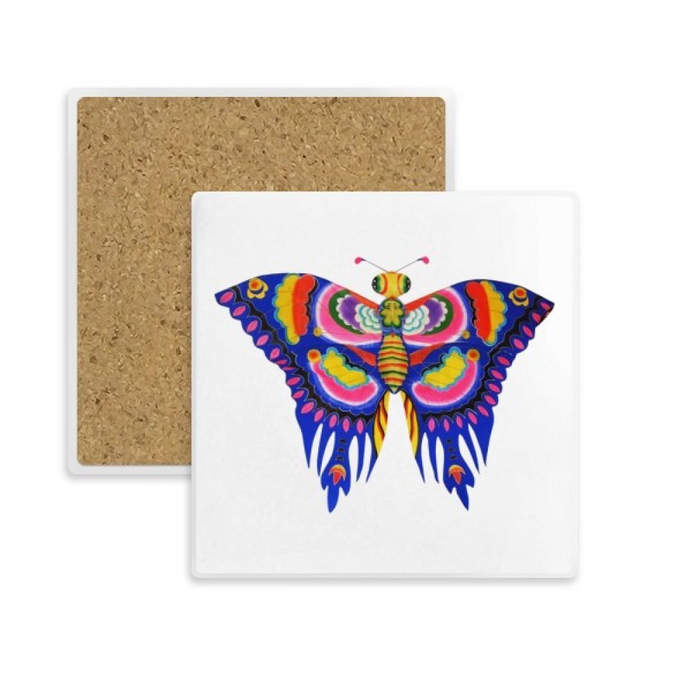 Cerf-Volant Papillon Chinois Tasse Carrée Coaster Porte-Absorbant Pierre Multicolor