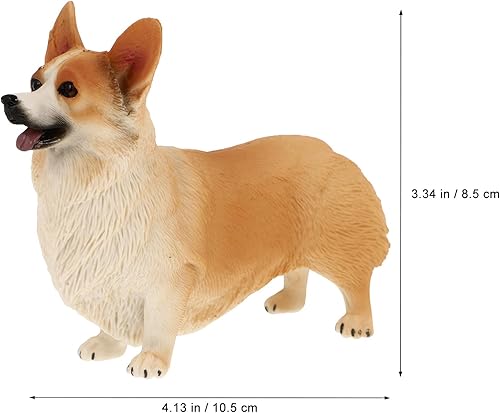 Miniatura 4 de IMIKEYA Figura de Corgi galés, mini figura de perro de resina, estatua de Corgi pequeño, estatua de corgi para pastel, estatua de animal en