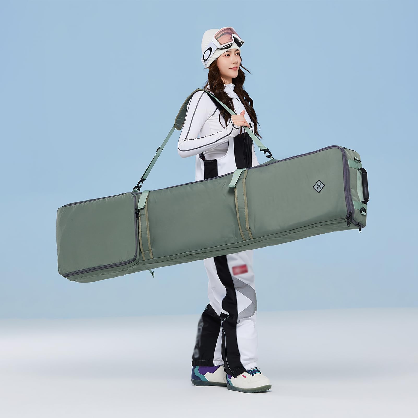 90L/100L Snowboardtasche Faltbare Skitasche mit Rollen wasserdichte Snowboard Tasche ski Skier leicht großes Angelzelt Reisetasche skisack Wheeled Tent Bag