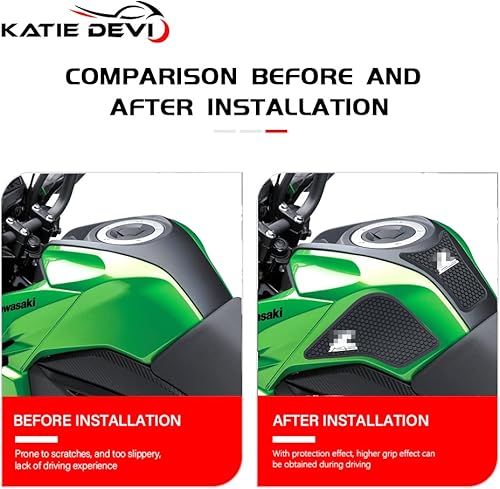 Miniatura 9 de Adhesivos laterales antideslizantes de goma impermeable para motocicleta Kawasaki Z125 Pro 2016-2021 2022 2023