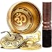 Tingsha Tibetan Singing Bowl Set by Zen Mind Design - with Tingsha Cymbals, Weighted Mallet, Handmade Cushion, Eco-Friendly Box and E-Book - for Yoga and Stress Relief Meditation