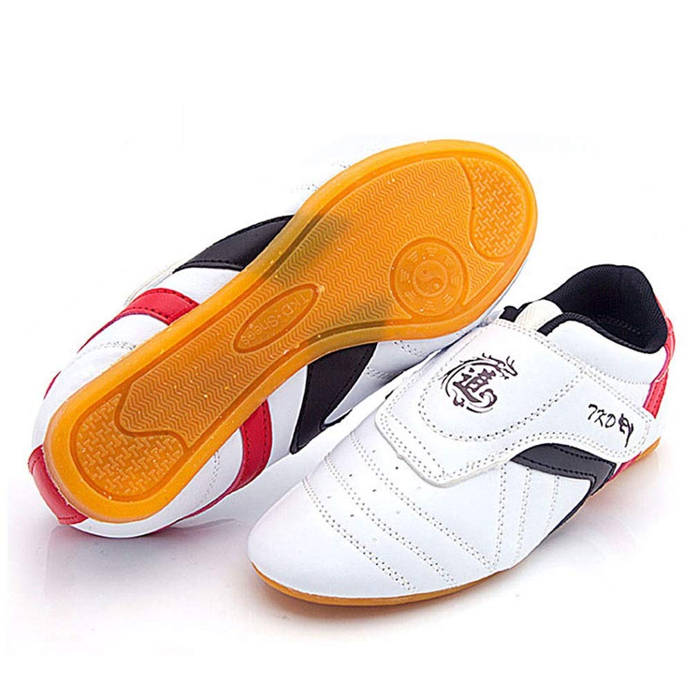 MENG Chaussures de Taekwondo Arts Martiaux Chaussures Sports pour Taï Chi Kong Fu Boxe Karaté Entraînement Unisexe pour Hommes Femmes (Color : White, Size : 36)
