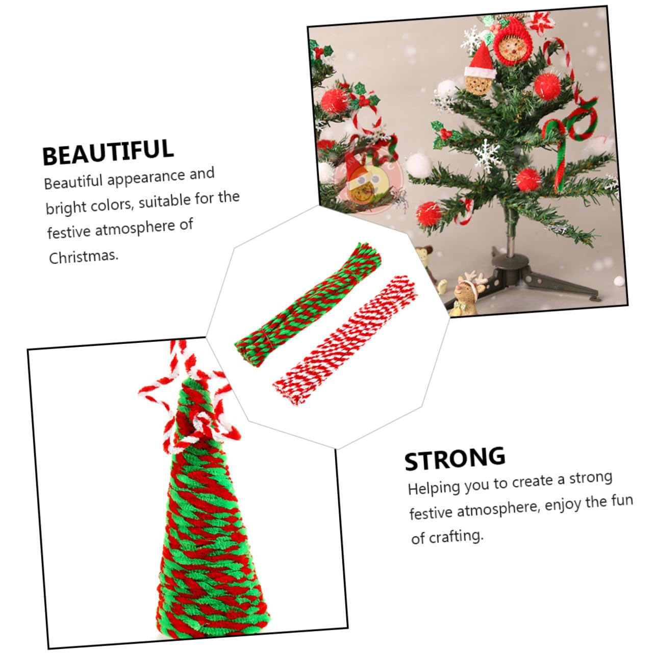 DOITOOL 400 Piezas Unidades Palitos Retorcidos Navideños DIY para Manualidades Infantiles Accesorios Creativos para Hacer Figuras y Decoraciones Festivas Materiales Educativos