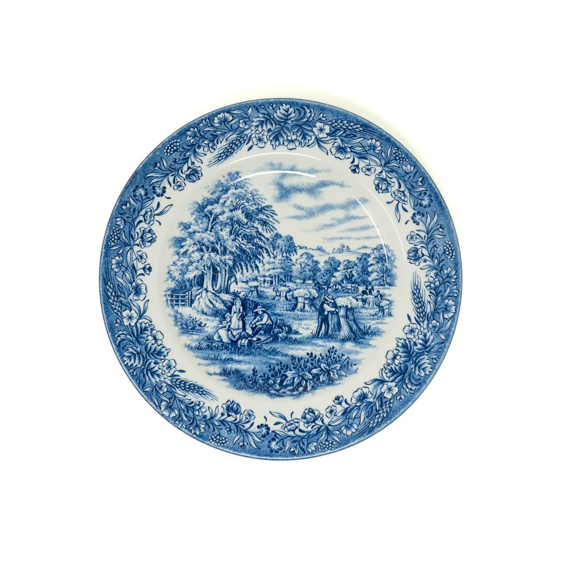 FranquiHOgar - Piatti da dessert in porcellana - Diametro 20 cm - Resiste a temperature da -30°C a 300°C - Decorati con paesaggi inglesi - Set da 6 pezzi - Ceramica inglese - maiolica