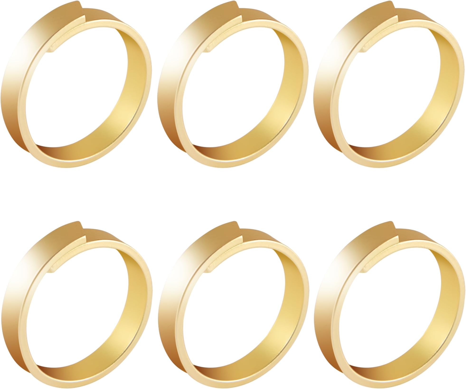 Gold Napkin Rings Set of 6- Roundness Metal Gold Napkin Holder, Fall Thanksgiving Christmas Napkin Rings for Table Decorations, Wedding, Banquet, Valentines Easter