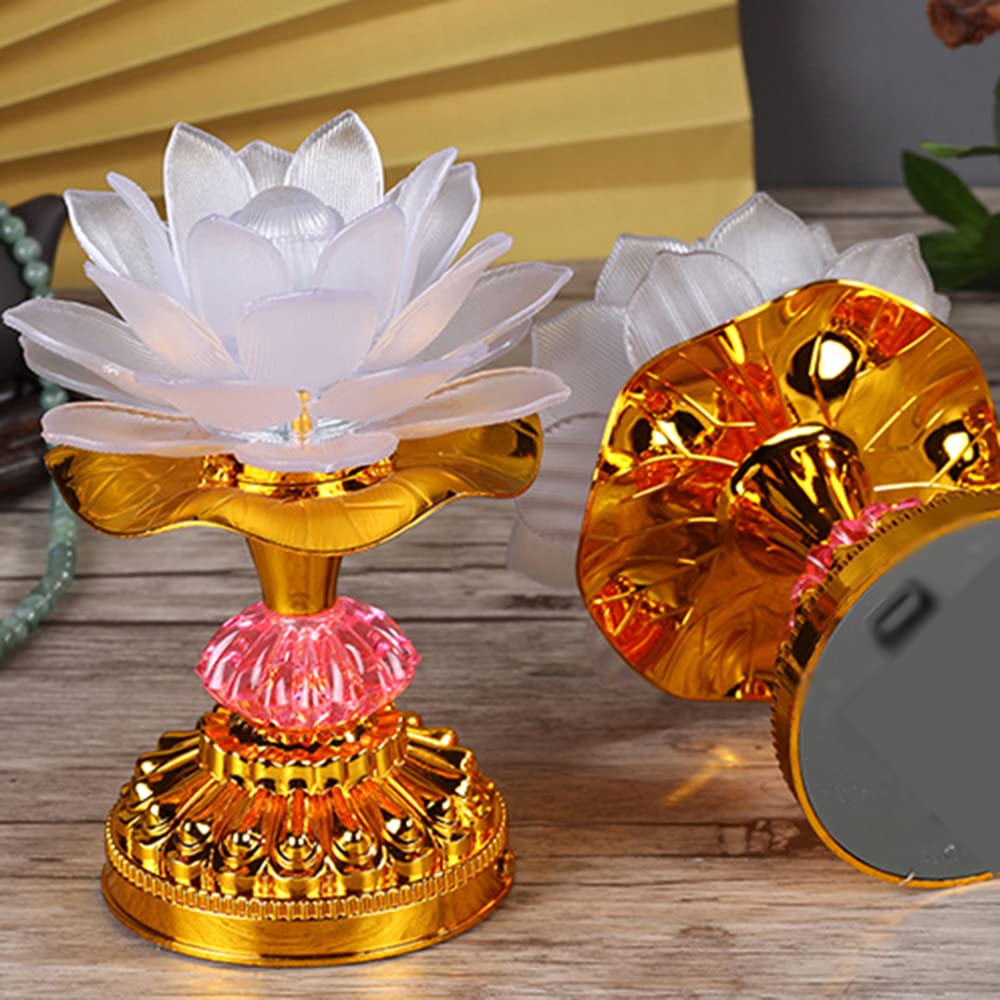 Amazon｜RAYWILL 蓮花 仏花 蓮の花 仏具 ロータス 蓮 造花 LED 7色変化 