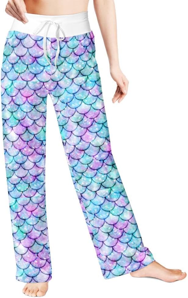 Women's Comfy Pajama Pants Casual Lounge Pant Wide Leg Palazzo Stretch Drawstring Bottoms