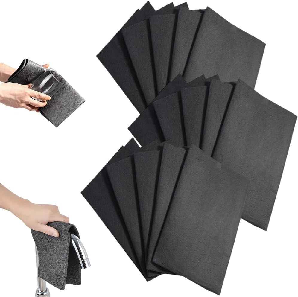 Thickened Magical Cleaning Cloth, 2025 New 10pcs Magical Cloth Microfiber Cleaning Cloth, Reusable Microfiber Cleaning Rag, Wiping Things Cleaner for Mirror, Window,Glass, Car (15, 11.81 * 11.81in)