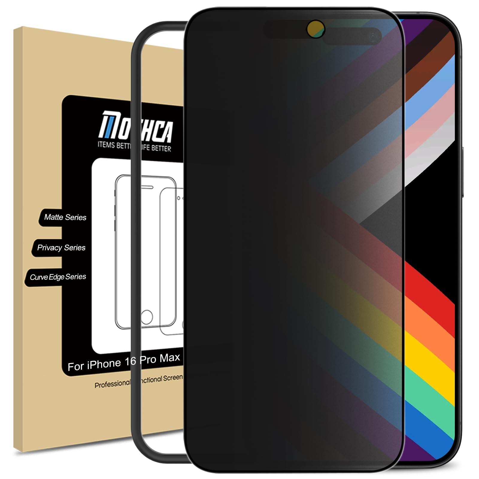 Mothcamatte Privacy Screen Protector For Iphone 16 Pro Max