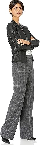 Miniatura 4 de Sebby Collection - Chaqueta de piel sintética para mujer con detalles moto y bolsillos frontales con cremallera