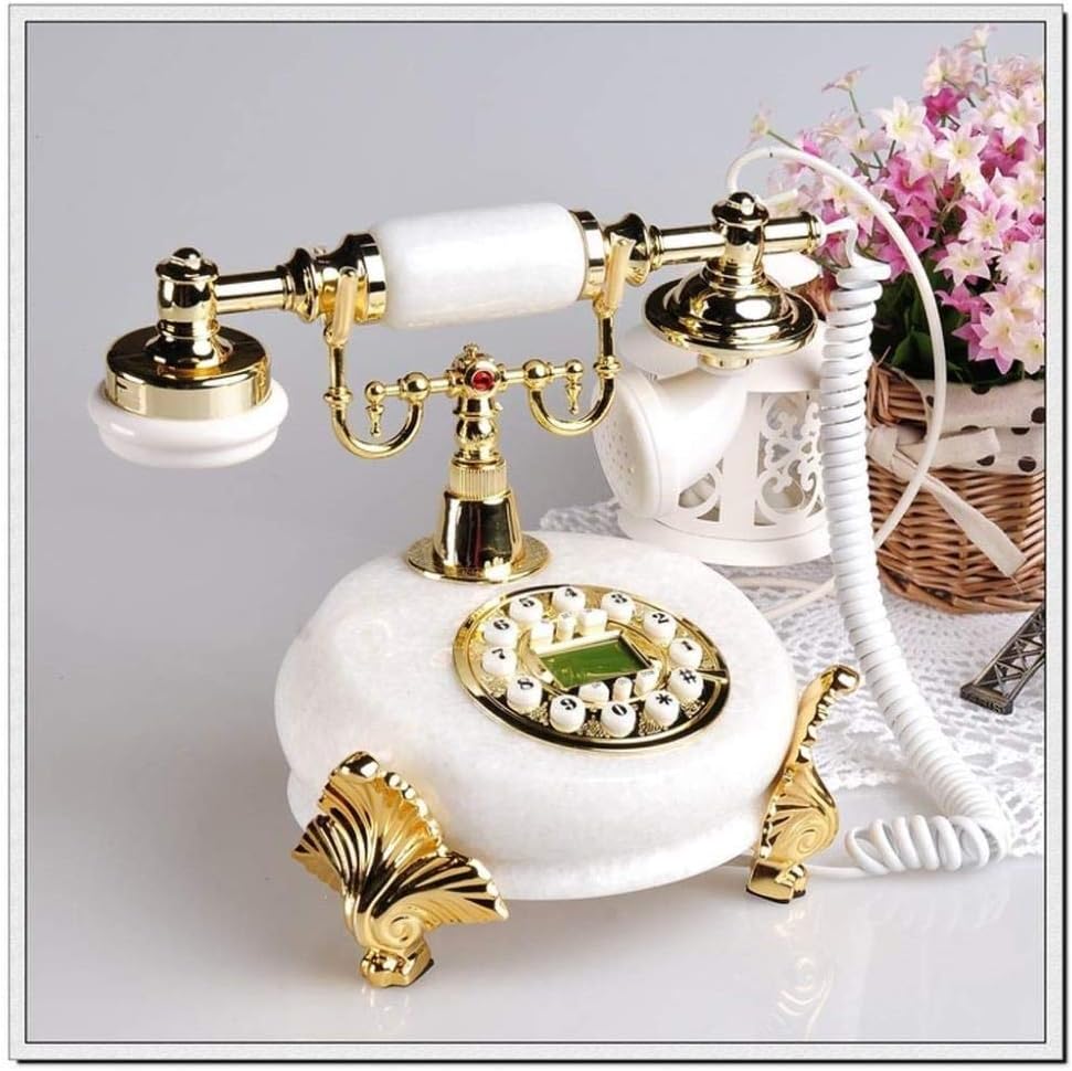 ヴィンテージ回転式壁掛け電話 - クラシックなアンティークコード付き