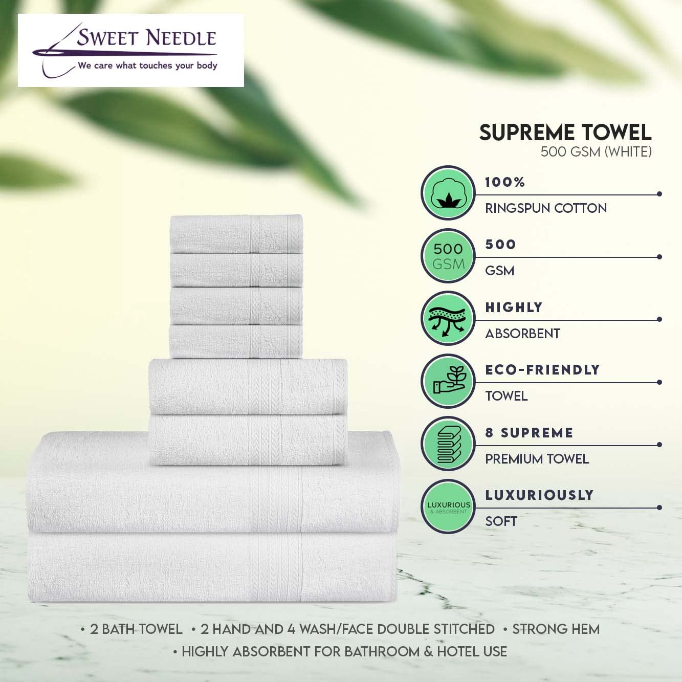 Set Asciugamani Da Bagno 600 Gr, Set 2 Pezzi: Asciugamano Da Bagno E Viso, 100% Spugna Di Cotone Naturale, Soft Touch, Super Assorbente - Italia - Foto 4